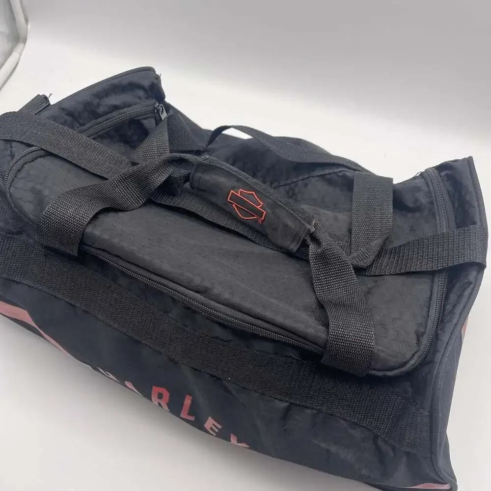 Harley-Davidson Black & Red Sport Stripe Duffel Gym Travel Bag